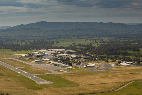 Aerial picture of western precinct design area at Albury Airport
