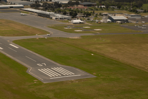 Aerial picture of western precinct area at Albury Airport